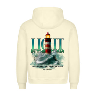 God as Our Light and Salvation Hoodie BackPrint Variante, Mountain Movers christliches Design