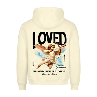 Loved Hoodie BackPrint Variante, Mountain Movers christliches Design