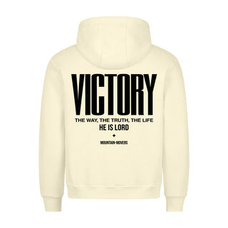 Victory in Jesus Christ Hoodie BackPrint Variante, Mountain Movers christliches Design
