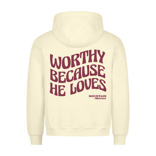 WORTHY Hoodie BackPrint Variante, Mountain Movers christliches Design