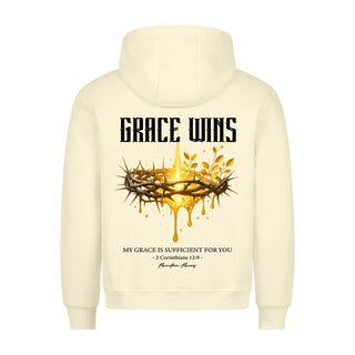 Grace win Hoodie BackPrint Variante, Mountain Movers christliches Design
