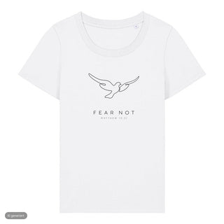 Fear Not Taube Frauenshirt, Weiß, Vorderseite