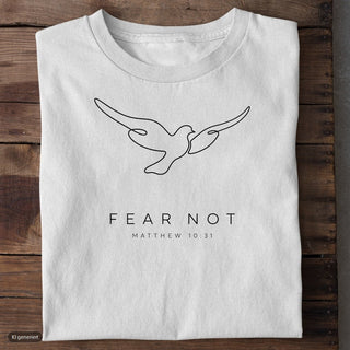 Fear Not Taube T-Shirt, Weiß, Vorderseite