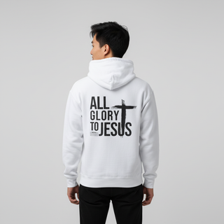 All Glory to Jesus Hoodie BackPrint, christliche Streetwear von Mountain Movers