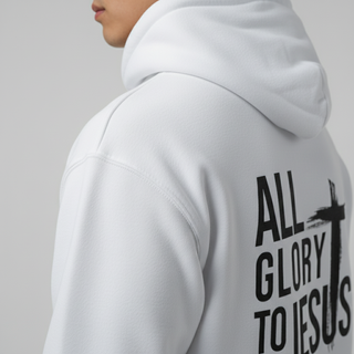 All Glory to Jesus Hoodie BackPrint Variante, Mountain Movers christliches Design
