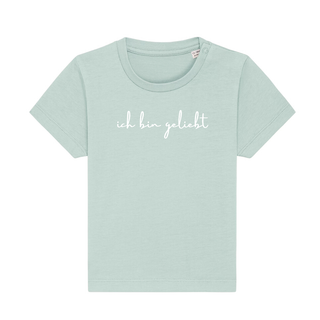 ich bin geliebt Baby T-Shirt Detailansicht, Mountain Movers christliche Streetwear