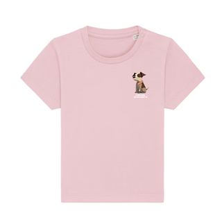 God is for us dog Baby T-Shirt Detailansicht, Mountain Movers christliche Streetwear
