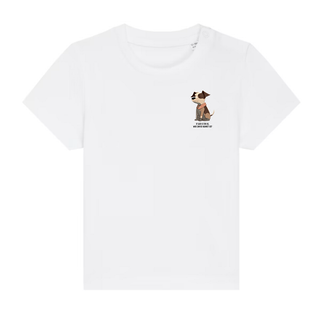 God is for us dog Baby T-Shirt Variante, Mountain Movers christliches Design