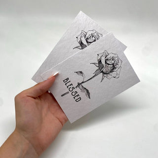 Blessed Rose Postkarte Variante, Mountain Movers christliches Design
