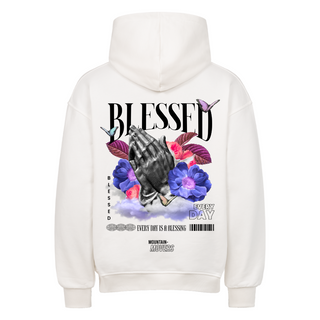 Blessed Streetwear Oversized Hoodie BackPrint Variante, Mountain Movers christliches Design