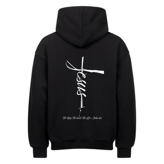 Jesus Cross Oversized Hoodie BackPrint, christliche Streetwear von Mountain Movers