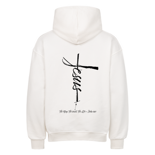 Jesus Cross Oversized Hoodie BackPrint Variante, Mountain Movers christliches Design