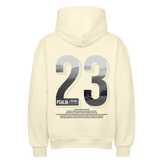 Psalm 23 Oversized Hoodie BackPrint Detailansicht, Mountain Movers christliche Streetwear