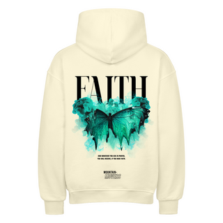 Faith Streetwear Oversized Hoodie BackPrint Detailansicht, Mountain Movers christliche Streetwear