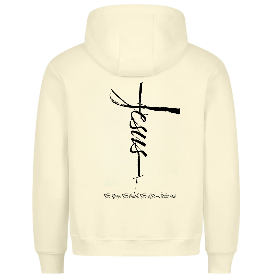 Jesus Cross Hoodie BackPrint Variante, Mountain Movers christliches Design