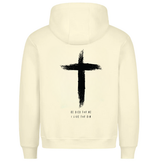 He Died Hoodie BackPrint Variante, Mountain Movers christliches Design
