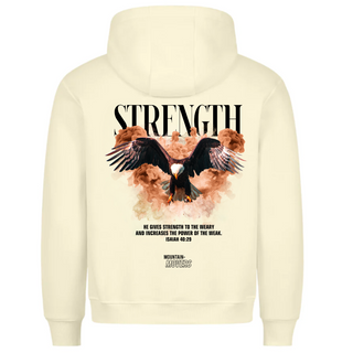 Strength Streetwear Hoodie BackPrint Variante, Mountain Movers christliches Design