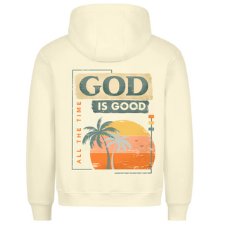 God is good Hoodie BackPrint Detailansicht, Mountain Movers christliche Streetwear