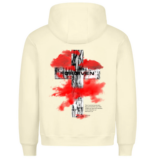 Forgiven Streetwear Hoodie (Front und BackPrint) Detailansicht, Mountain Movers christliche Streetwear