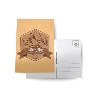 With God Retro Postkarte Variante, Mountain Movers christliches Design