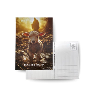 Lost but found Postkarte Variante, Mountain Movers christliches Design