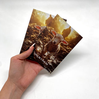 Lost but found Postkarte Variante, Mountain Movers christliches Design