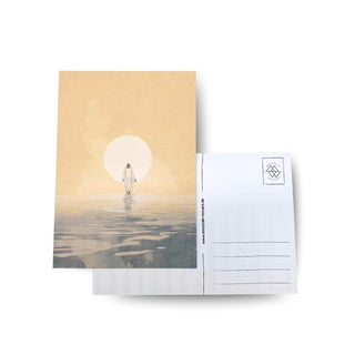 Walk on Water Aquarell Postkarte Variante, Mountain Movers christliches Design