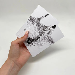 Walk on Water black&white Postkarte Variante, Mountain Movers christliches Design