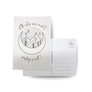Stars fineline Postkarte Variante, Mountain Movers christliches Design