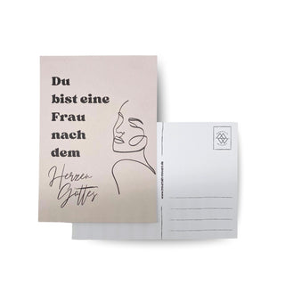 Du bist eine Frau Postkarte Variante, Mountain Movers christliches Design