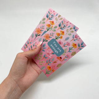 You are enough Flower Postkarte Variante, Mountain Movers christliches Design