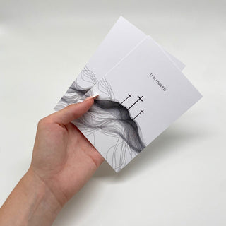 It is FINISHED Postkarte Variante, Mountain Movers christliches Design