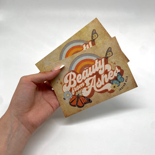 Beauty from Ashes Postkarte Variante, Mountain Movers christliches Design