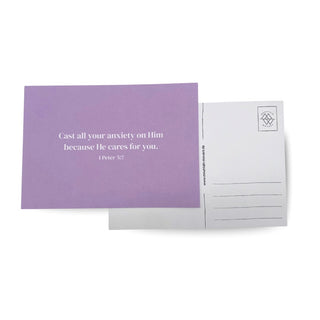 He cares for you Postkarte Variante, Mountain Movers christliches Design