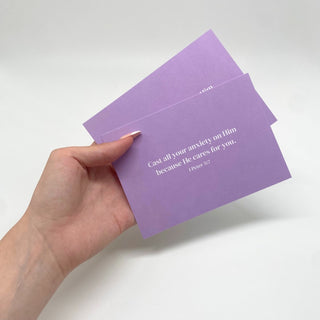 He cares for you Postkarte Variante, Mountain Movers christliches Design