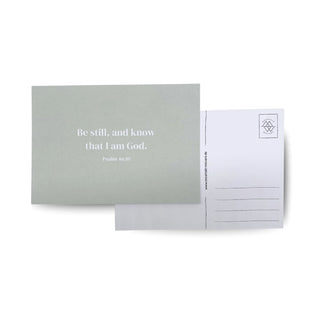 Be still Postkarte Variante, Mountain Movers christliches Design