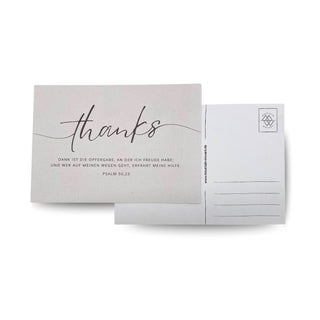 Thanks minimalistic Postkarte Variante, Mountain Movers christliches Design