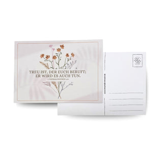 Treu Flower Postkarte Variante, Mountain Movers christliches Design
