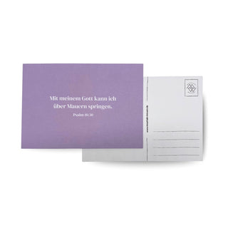 über Mauern springen Postkarte Variante, Mountain Movers christliches Design