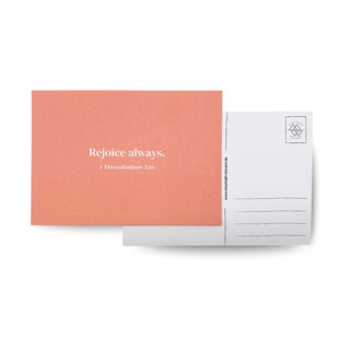 Rejoice always Postkarte Variante, Mountain Movers christliches Design