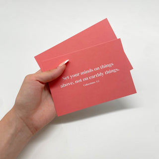 things above Postkarte Variante, Mountain Movers christliches Design