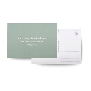 stark macht Postkarte Variante, Mountain Movers christliches Design