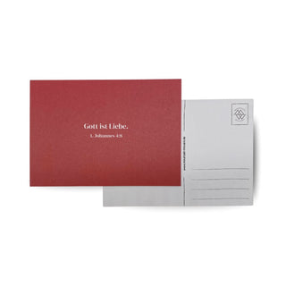 Gott ist Liebe. Postkarte Variante, Mountain Movers christliches Design
