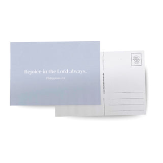 Rejoice in the Lord Postkarte Variante, Mountain Movers christliches Design