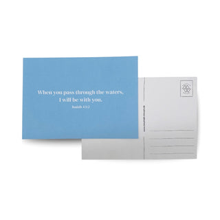 Through the waters Postkarte Variante, Mountain Movers christliches Design