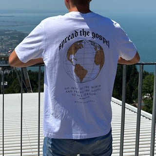 Gospel Oversized Shirt BackPrint Detailansicht, Mountain Movers christliche Streetwear