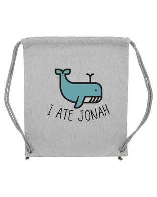 I ate Jonah Gym Bag Grau, christlicher Turnbeutel von Mountain Movers