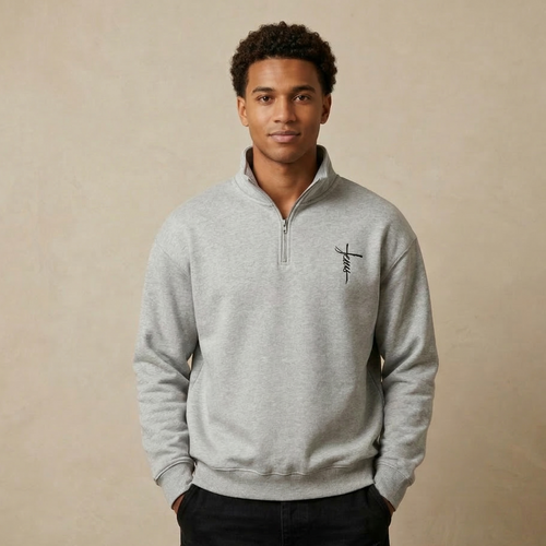 Jezus Kruis Half Zip Sweater