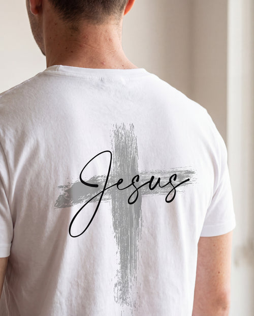 Jesus painted cross shirt backprint
