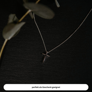 minimalistische 925 Silber Kreuzkette Variante, Mountain Movers christliches Design